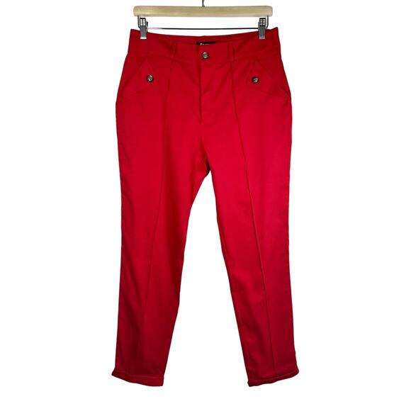 Flamingo Red Skinny Trouser Pants Size Large - Picture 1 of 8